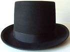 BLACK WOOL FELT TOP HATS SIZE 7 3 8 LARGE items in The Hat Store store 