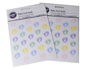 100 Wilton Baby Feet Seals Shower Stickers Invitations 070896881434 