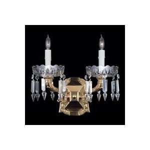   290 02 00 Traditional Crystal Belcourt Sconce 2Lt English Brass