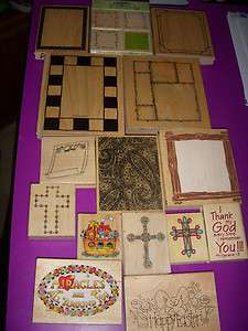   MIRACLES QUILT POLKA PAISLEY CHECK RUSTIC BACKGROUND RUBBER STAMPS