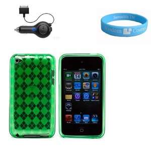  Protective Soft Touch silicone Green Checker skin for 