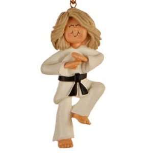  Karate   Female Christmas Ornament