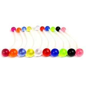  of 10 Solid Ball Flexible Belly Button Rings    Jewelry