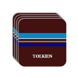 Personal Name Gift   TOLKIEN Set of 4 Mini Mousepad Coasters (blue 