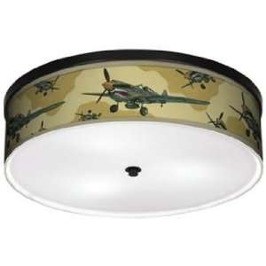Flying Tigers 20 1/4 Wide CFL Bronze Ceiling Light