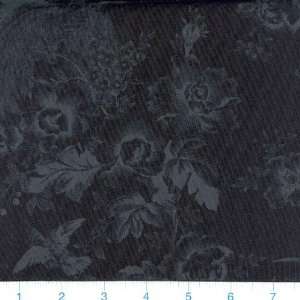   Bird Toile Charcoal on Black Fabric By The Yard Arts, Crafts & Sewing