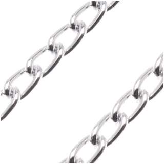 Silver Color Aluminum Curb Chain 3mm x 6mm   Bulk By The Ft  