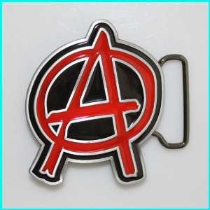  New Popular Belt Buckle Anarchiism Red Symbol MU 007RD 