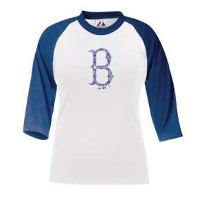  Brooklyn Dodgers Cooperstown Womens DNA 3/4 Raglan Sleeve 