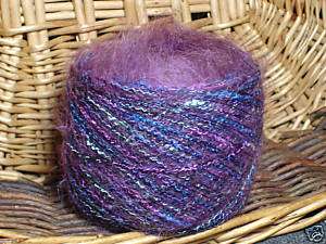 njy balled yarn angora mohair purple fuzzy fun  