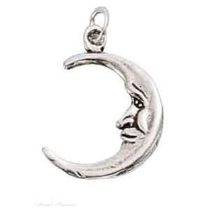   3D Crescent Moon Charm Man In The Moon Lunar Phase Waxing Crescent