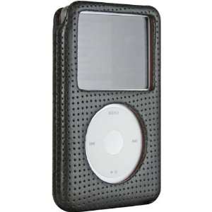  Phantom Black Perforated Italian Leather Case For iPod(tm 