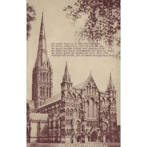  Pack of 8 Stickers English Church Wiltshire Salisbury 