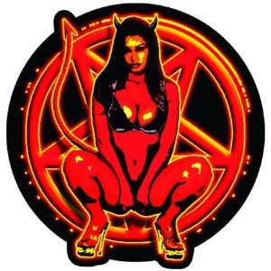  Devil Pentagram Lady Tattoo