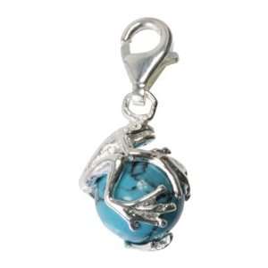 SilberDream Charm frog with cateye turquoise 925 Sterling 