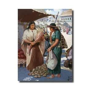  Two Incas Barter In The Market Place Giclee Print
