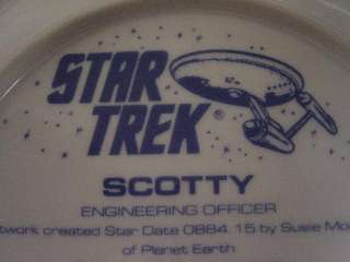 Rare Star Trek Collectible Plate Captain Kirk/Scotty Misprint on Back 