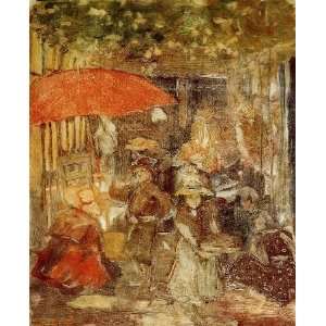    Picnic with Red Umbrella, by Prendergast Maurice