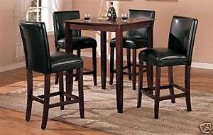 Bar Counter Height Table 4 chair Stool Set Bistro Pub  