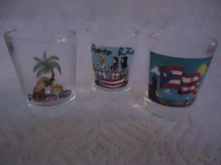Puerto Rico Mini Shot Glass Cup Shot Glasses Collection Edition 3 Set 