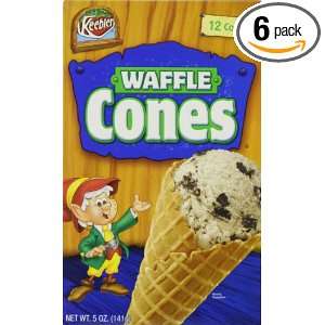 Keebler Ice Cream Waffle Cones, 12 Count Cones (Pack of 6)