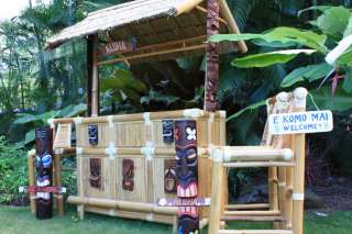 Islander Tiki Bar w/ 3 Stools   Outdoor Bamboo Tiki Bar  