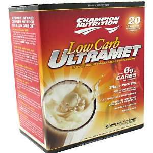   Nutrition Low Carb Ultramet Vanilla Cream 20 Packets Meal Replacements