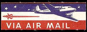 Vintage Air Mail Etiquette American Cancer Soc. 1940s Cancel  
