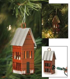 Lited Punched Tin SALTBOX HOUSE Christmas Tree Ornament  