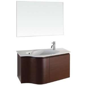   35.25 Inch White Stone Top Single Sink Vanity Set in Ironwood Home
