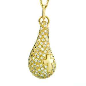    Beya Pave Diamond Blooddrop   .61ct 14kt Yellow Gold BEYA Jewelry