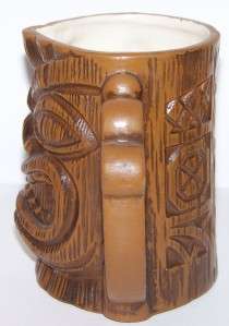 Brown Ceramic Tiki Handled Mug  