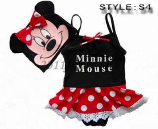 New Style Mickey Girls Swimwear Tankini Bather Swimsuit  