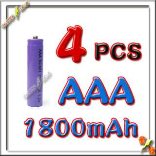 Package Includes 4 Units   AAA 1800mAh NiMH Rechargeable Battery