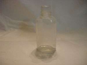 VINTAGE CLEAR GLASS BOTTLE WITH LARGE THREADED NECK  