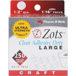  Zots Clear Adhesive Dots   Craft 1/2 x 1/16 Thick 250/Pkg 