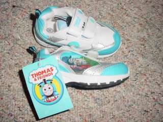 BRAND NEW TODDLER BOYS THOMAS AND FRIENDS BLUE AND WHITE VELCRO TENNIS 