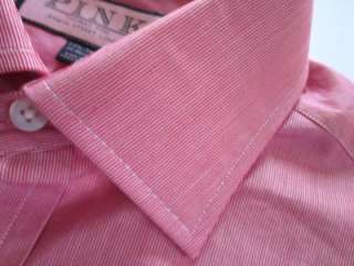 THOMAS PINK red & white Murray stripe dress shirt 15.5 36 NWT  
