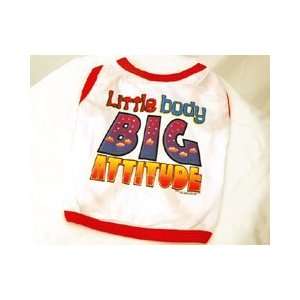 Red Trim Little Body Big Attitude Dog Shirt (Medium)  