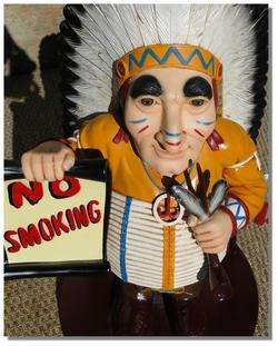 Cigar Store Indian smoking chief headress ashtray & sign cute pipe 