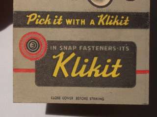 1940s Rau Fasterners Klikit Billboard MB Providence RI  