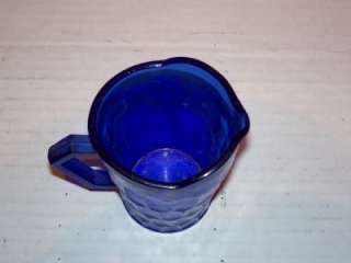 VINTAGE SHIRLEY TEMPLE COBALT BLUE GLASS PITCHER  