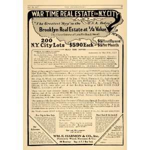  1917 Ad War Time Real Estate William E Harmon & Company 
