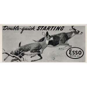  1946 Billboard Esso Motor Oil John Clymer Deer Doe Stag 