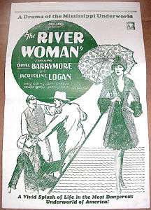 THE RIVER WOMAN 1928 L.BARRYMORE CLASSIC FILM HERALD  