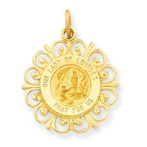  14k Our Lady of Lourdes Medal Pendant Jewelry