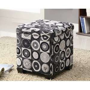  Square Storage Ottoman with Rotundity Pattern in Multi 