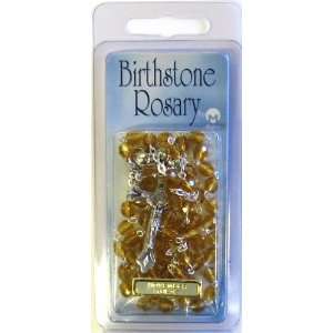 November Birthstone Rosary 6mm Crystal Rosary in Clamshell Packaging 