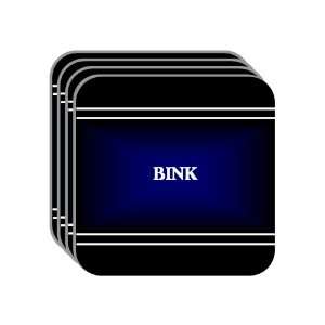 Personal Name Gift   BINK Set of 4 Mini Mousepad Coasters (black 