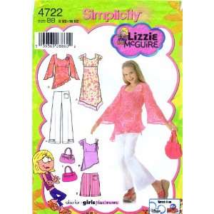 Sewing Pattern Lizzie McGuire Plus Girls Dress Tunic Pants Short Purse 